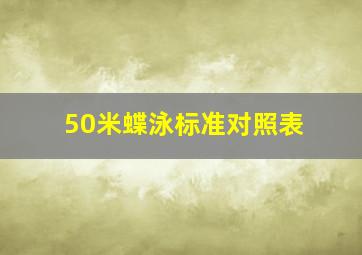 50米蝶泳标准对照表