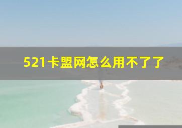 521卡盟网怎么用不了了