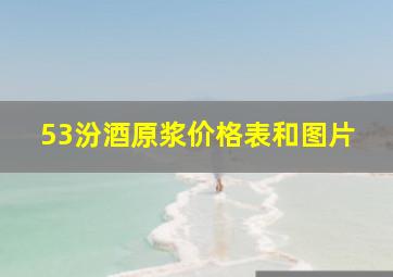 53汾酒原浆价格表和图片