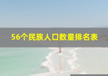 56个民族人口数量排名表