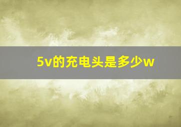 5v的充电头是多少w