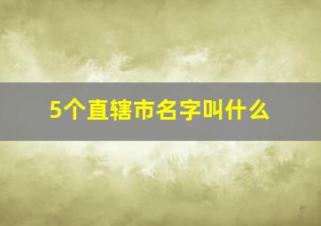 5个直辖市名字叫什么