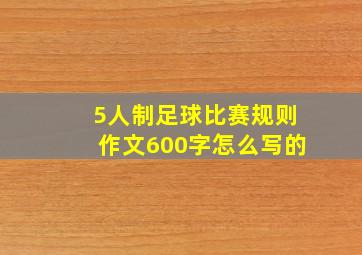 5人制足球比赛规则作文600字怎么写的