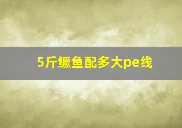 5斤鳜鱼配多大pe线