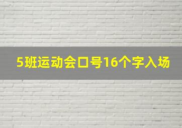 5班运动会口号16个字入场