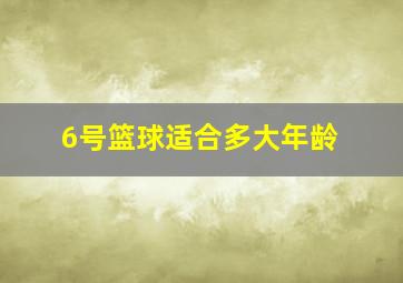 6号篮球适合多大年龄