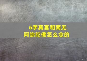 6字真言和南无阿弥陀佛怎么念的