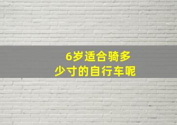 6岁适合骑多少寸的自行车呢