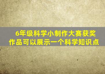 6年级科学小制作大赛获奖作品可以展示一个科学知识点