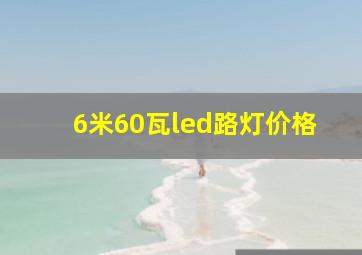 6米60瓦led路灯价格