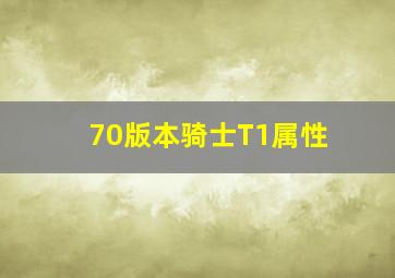 70版本骑士T1属性