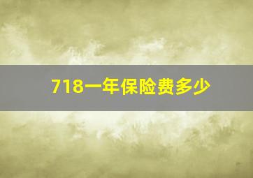 718一年保险费多少