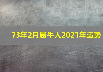 73年2月属牛人2021年运势