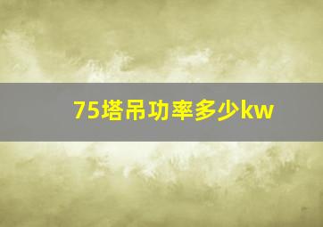 75塔吊功率多少kw