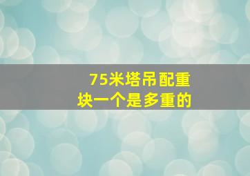 75米塔吊配重块一个是多重的