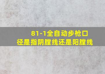 81-1全自动步枪口径是指阴膛线还是阳膛线