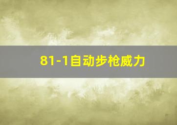 81-1自动步枪威力