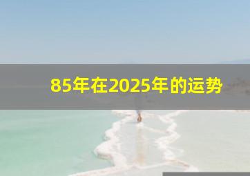 85年在2025年的运势