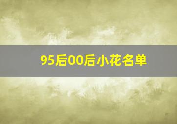 95后00后小花名单