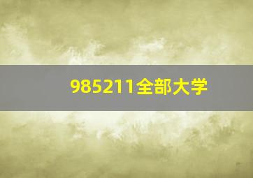 985211全部大学