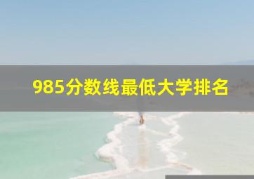 985分数线最低大学排名