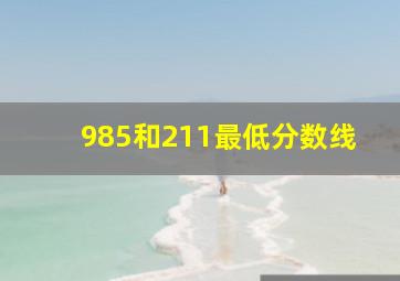 985和211最低分数线