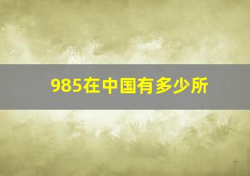 985在中国有多少所