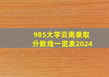 985大学云南录取分数线一览表2024