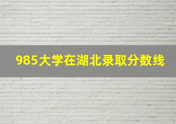 985大学在湖北录取分数线