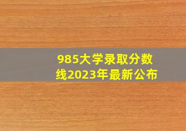 985大学录取分数线2023年最新公布