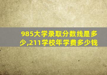 985大学录取分数线是多少,211学校年学费多少钱