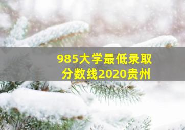 985大学最低录取分数线2020贵州