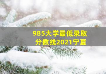 985大学最低录取分数线2021宁夏