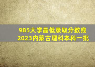 985大学最低录取分数线2023内蒙古理科本科一批