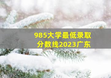 985大学最低录取分数线2023广东