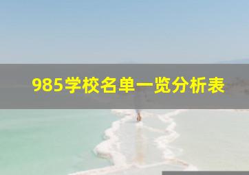 985学校名单一览分析表