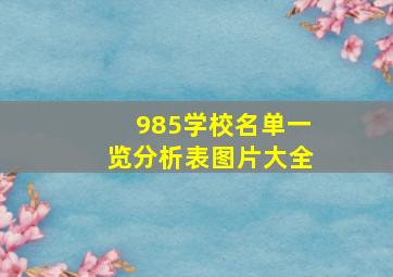 985学校名单一览分析表图片大全