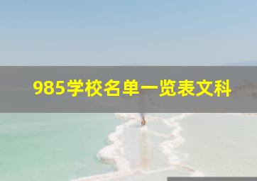 985学校名单一览表文科