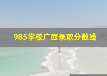 985学校广西录取分数线