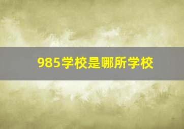 985学校是哪所学校