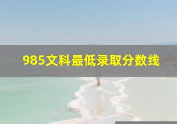 985文科最低录取分数线