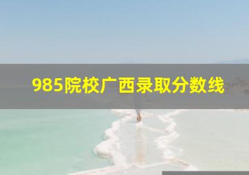 985院校广西录取分数线