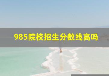 985院校招生分数线高吗