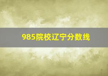 985院校辽宁分数线