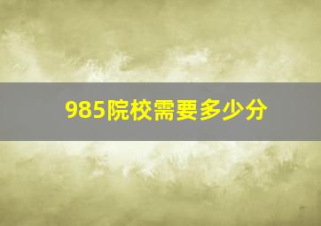 985院校需要多少分