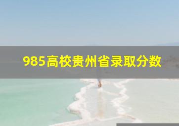 985高校贵州省录取分数