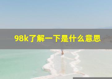 98k了解一下是什么意思