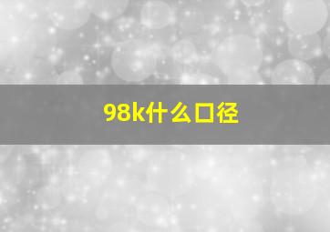 98k什么口径