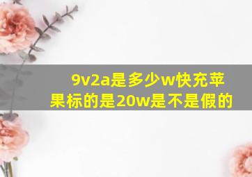 9v2a是多少w快充苹果标的是20w是不是假的