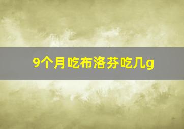 9个月吃布洛芬吃几g